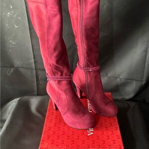 Vince Camuto Women's Burgundy Over the Knee Boots
